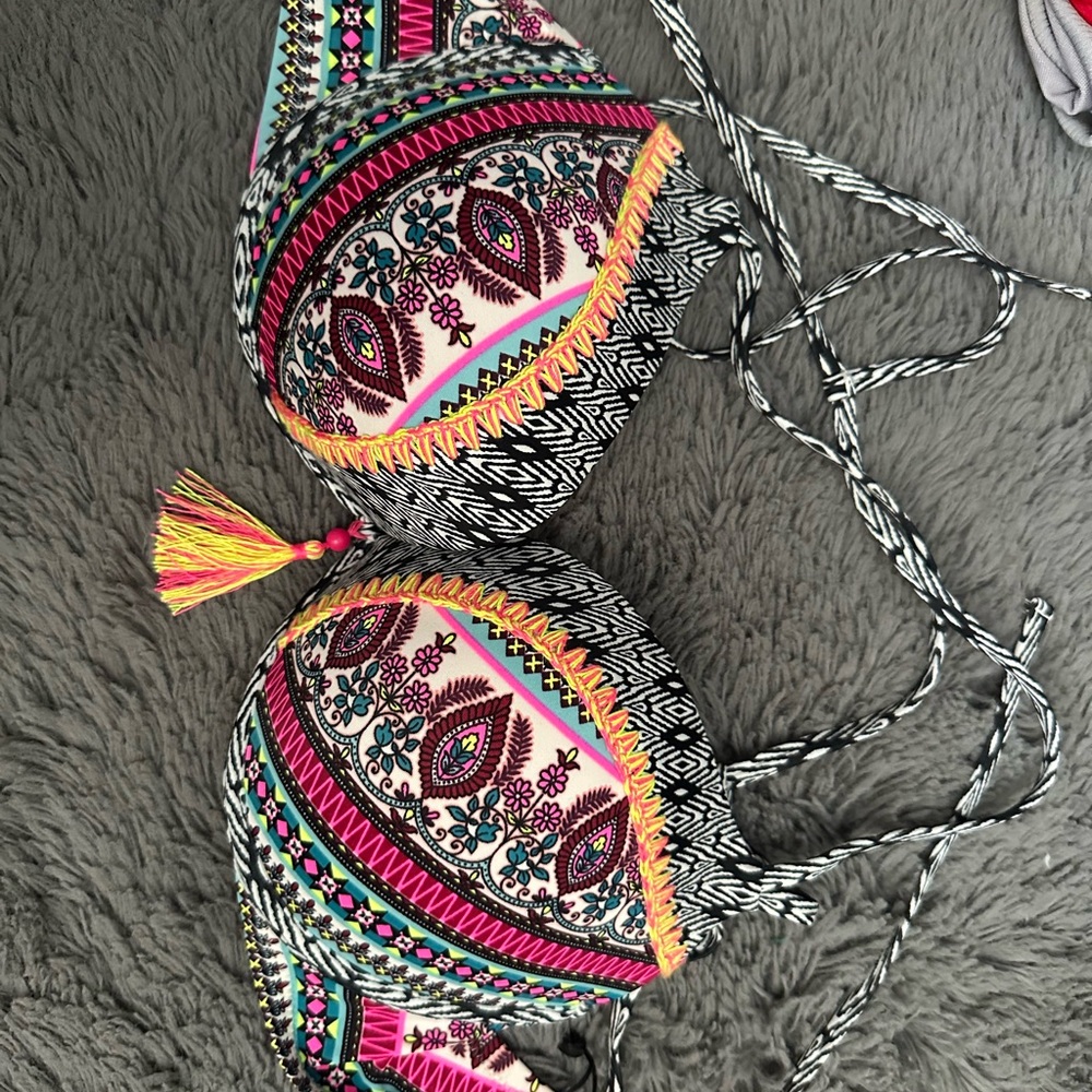 Colorful Patterned Women's Bikini Top